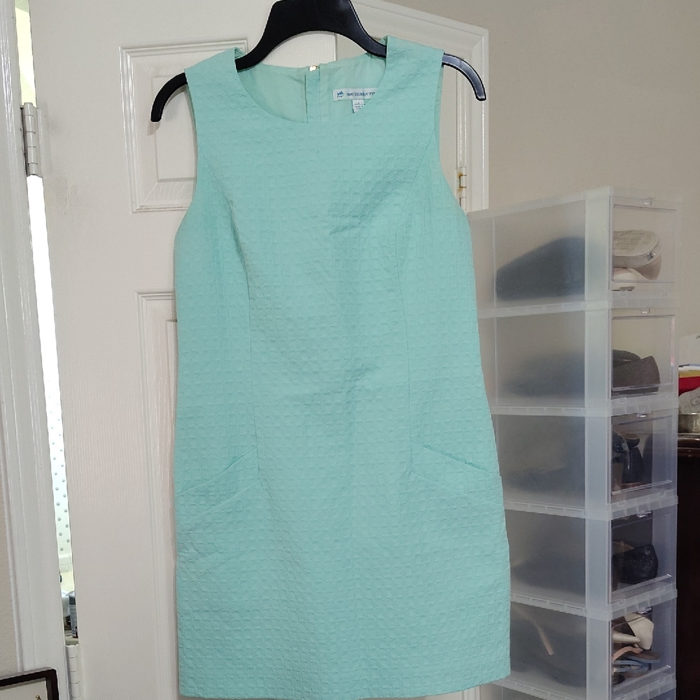 Southern Tide Green Sleeveless Sheath Dress